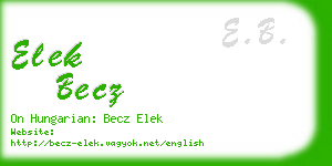 elek becz business card